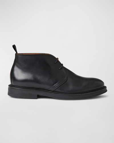 Shop Bruno Magli Men's Taddeo Leather Chukka Boots In Black