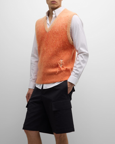 Shop John Elliott Men's Gradient Mohair-blend Vest In Sunkist