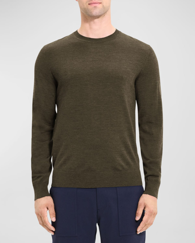 Shop Theory Men's Crewneck Sweater In Regal Merino In Unfm Mlnge