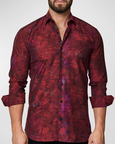 Shop Maceoo Men's Luxor Camo Sport Shirt In Red