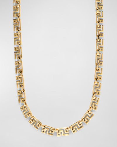 Shop Azlee 18k Yellow Gold Greek Pattern Chain Necklace, 16"l
