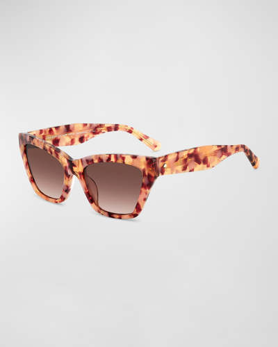 Shop Kate Spade Fay Acetate Cat-eye Sunglasses In Pink Havn
