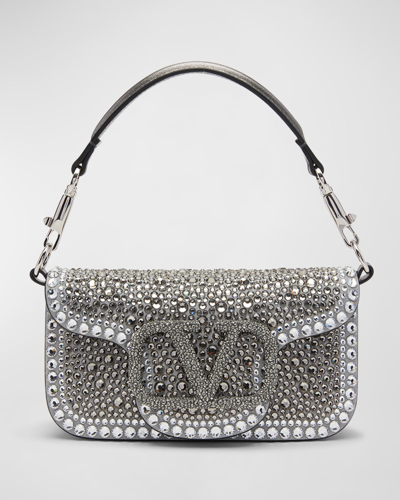 Shop Valentino Loco Small Rhinestone Shoulder Bag In Diamond