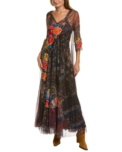 Johnny Was Kyler Mesh Dress In Grey