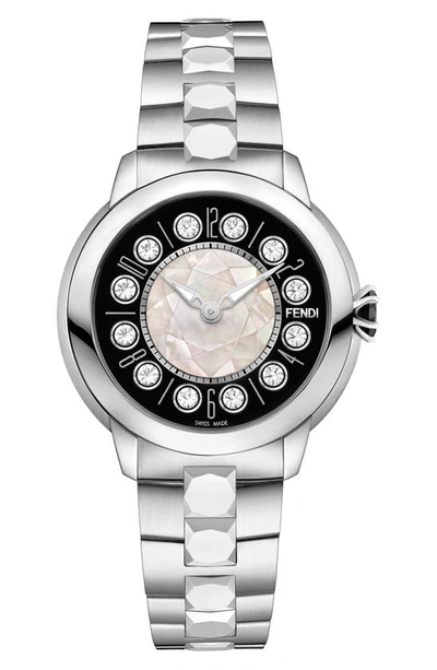 Shop Fendi Ishine Bracelet Watch, 38mm In Stainless Steel