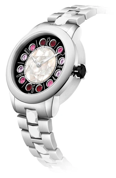 Shop Fendi Ishine Bracelet Watch, 38mm In Stainless Steel