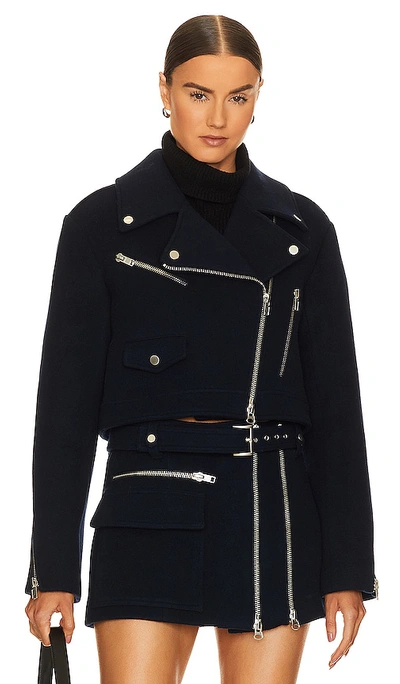 Shop A.l.c Oxford Jacket In Navy
