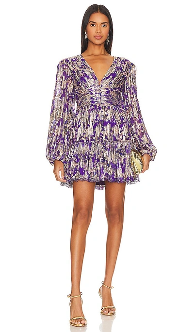 Shop Hemant & Nandita Short Dress In Purple