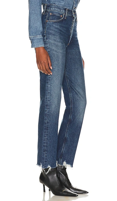 Agolde Valen Straight Leg Jeans With Faded Wash In Blue