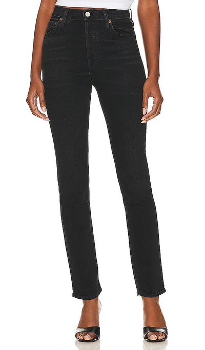 Shop Agolde Freya Ultra High Rise Slim In Hush