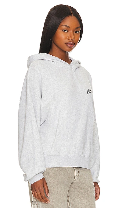 Anine Bing Alec Logo-print Cotton Hoodie In Grey | ModeSens