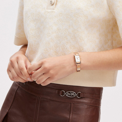 Coach Cadie Watch, 17.5mm X 28.5mm In Rose Gold