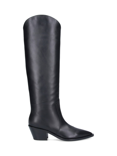 Shop Gianvito Rossi Texan High Boots In Black  