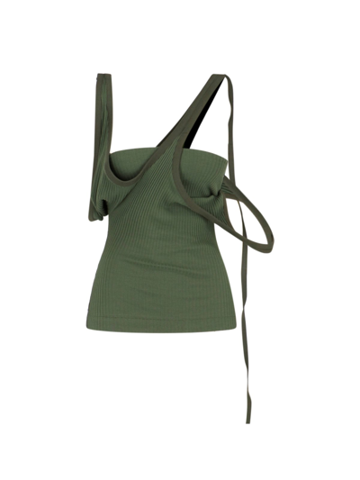 Shop Attico Shoulder Top In Green