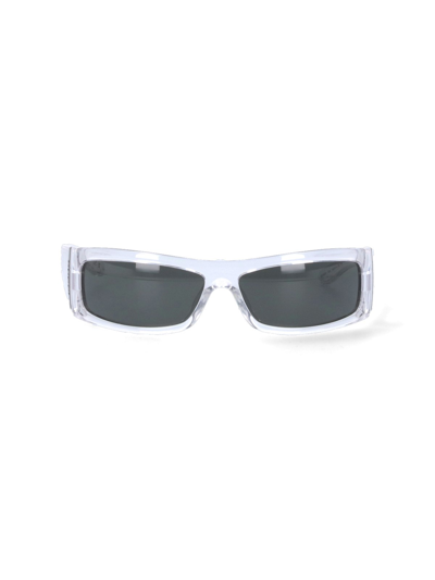 Shop Gucci Rectangular Sunglasses In Transparent