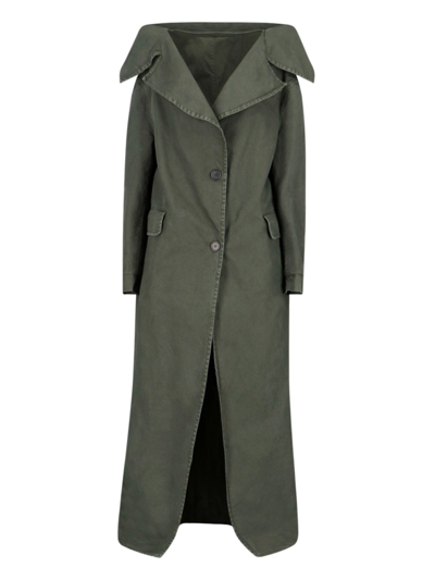 Shop Attico One-breasted Coat In Green