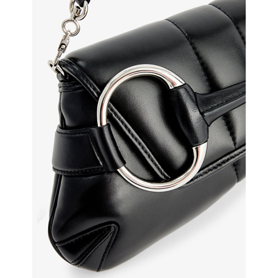 Shop Gucci Horsebit Quilted Leather Shoulder Bag In Black