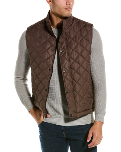 Shop Cole Haan Diamond Quilted Vest In Brown