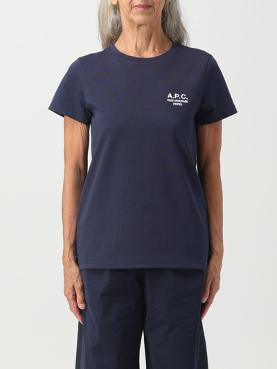 Shop Apc T-shirt A.p.c. Woman Color Blue