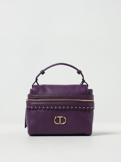 Shop Twinset Cécile Bag In Synthetic Leather In Violet