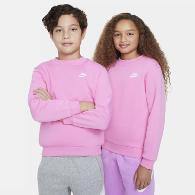 Shop Nike Sportswear Club Fleece Big Kids' Sweatshirt In Pink
