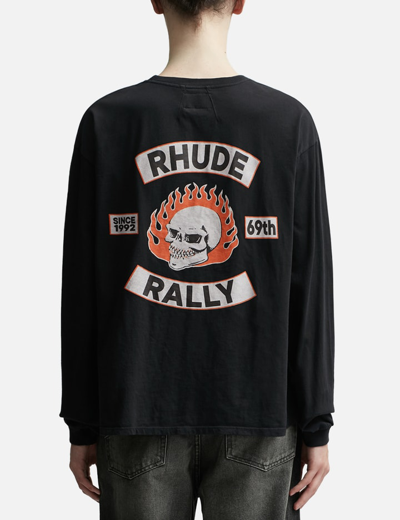 Shop Rhude 92 Rally Long Sleeve T-shirt In Black