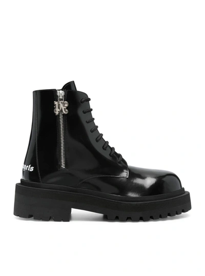 Shop Palm Angels Combat Boot In Black