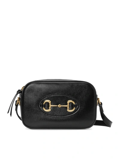 Shop Gucci Horsebit Shoulder Bag In Black