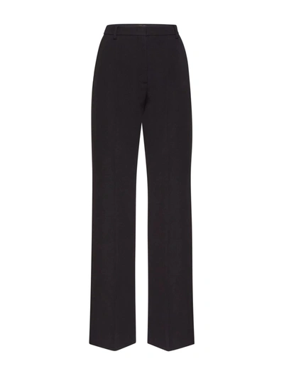Shop Valentino Pantalone Solid Grisaille In Black