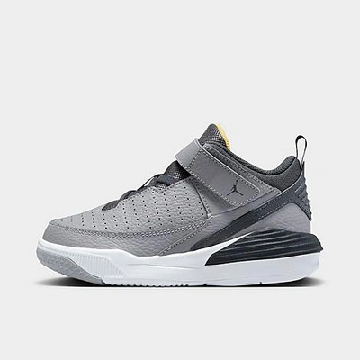 Shop Nike Jordan Little Kids' Jordan Max Aura 5 Stretch Lace Basketball Shoes In Cement Grey/topaz Gold/white/anthracite