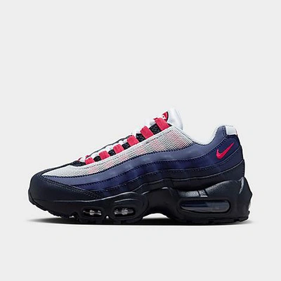 Shop Nike Big Kids' Air Max 95 Recraft Casual Shoes In Dark Obsidian/obsidian/midnight Navy/track Red