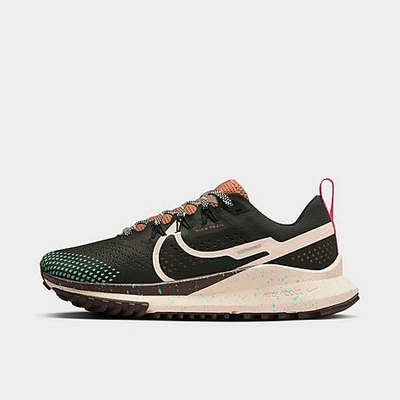 Shop Nike Women's React Pegasus Trail 4 Trail Running Shoes In Sequoia/amber Brown/emerald Rise/guava Ice