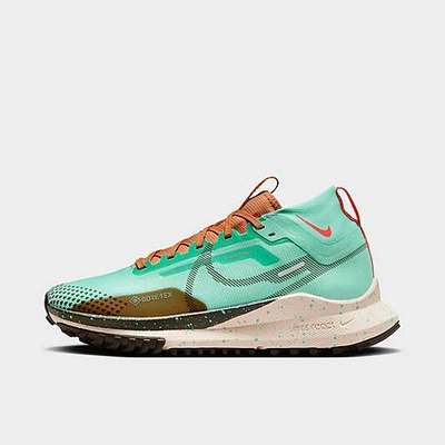 Shop Nike Women's React Pegasus Trail 4 Gore-tex Waterproof Trail Running Shoes In Emerald Rise/amber Brown/ember Glow/sequoia