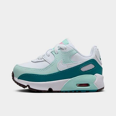 Shop Nike Kids' Toddler Air Max 90 Casual Shoes In White/jade Ice/geode Teal/white