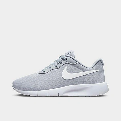 Shop Nike Big Kids' Tanjun Easyon Casual Shoes In Wolf Grey/white/white