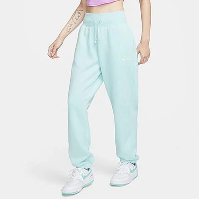 Shop Nike Women's Sportswear Phoenix Fleece Oversized High-waist Jogger Pants In Jade Ice/sail