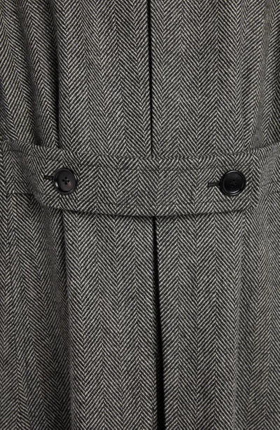 Shop Tom Ford Officer Herringbone Wool Martingale Coat In Black/ White