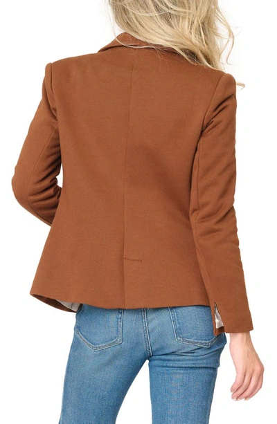 Gibsonlook Double Breasted Cotton Blend Blazer In Tuscan Saddle