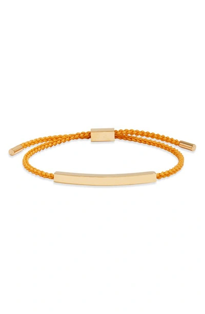 Shop Clifton Wilson Braided Pull Through Bracelet In Gold/ Orange