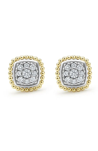 Shop Lagos Rittenhouse Pavé Diamond Stud Earrings In Silver