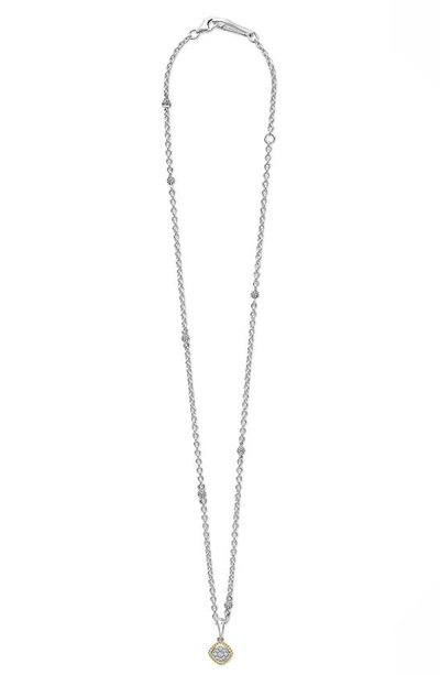 Shop Lagos Rittenhouse Diamond Pendant Necklace In Silver