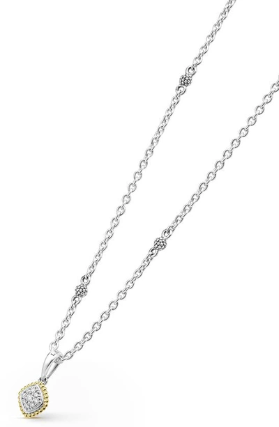 Shop Lagos Rittenhouse Diamond Pendant Necklace In Silver