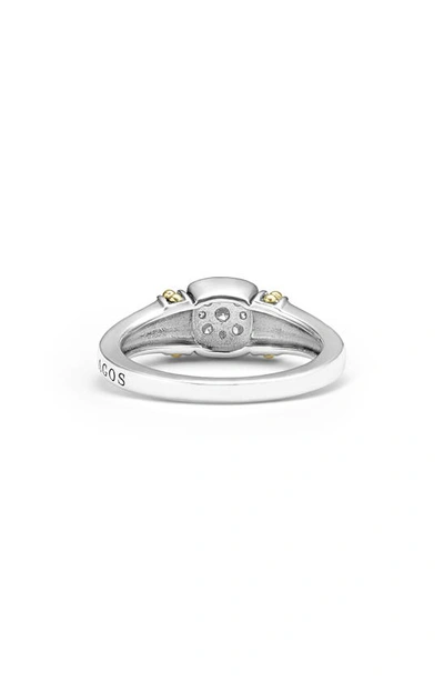 Lagos Rittenhouse Two-tone Pave Diamond Ring In Silver