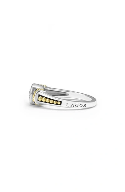 Lagos Rittenhouse Two-tone Pave Diamond Ring In Silver