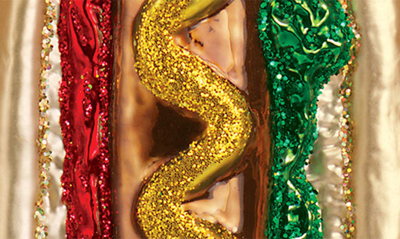 Old World Christmas Hot Dog Glass Ornament In Tan/ Brown/ Red/ Green/ Gold