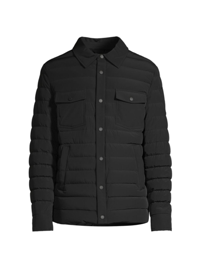 Shop Moose Knuckles Men's Active Flex Westmore Down Slim-fit Shirt Jacket In Black