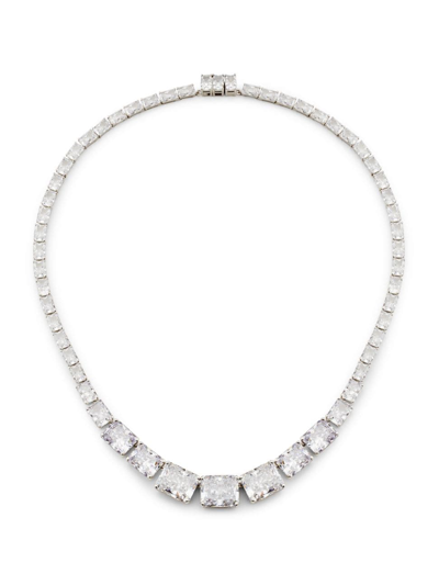 Shop Adriana Orsini Women's Naomi Rhodium-plated & Cubic Zirconia Collar Necklace In Silver