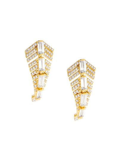 Shop Adriana Orsini Women's Naomi 18k Gold-plate & Cubic Zirconia Deco J-hoop Earrings