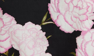 Shop Giambattista Valli Carnation Print Cotton Button-up Shirt In Black/ Rose