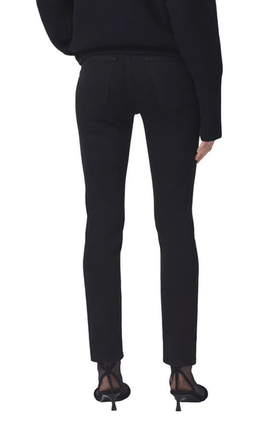 Shop Citizens Of Humanity Sloane High Waist Skinny Jeans In Plush Black